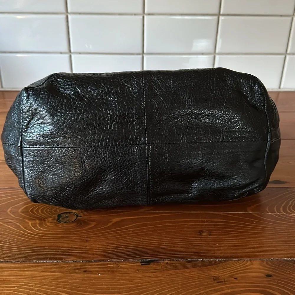 FURLA Black Pebbled Leather Hobo Bag